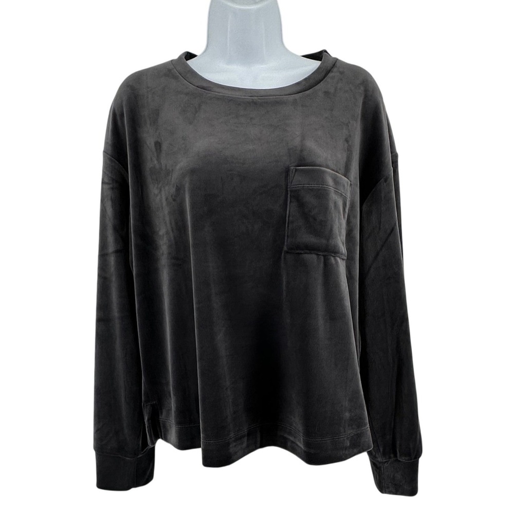 24/7 by Soma Velour Pullover Top Loungewear Soft Athleisure Casual Womens M